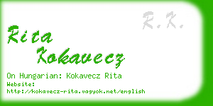 rita kokavecz business card